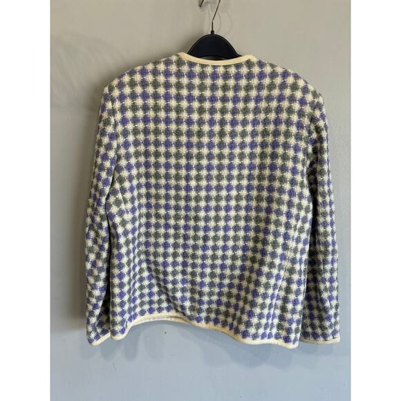 Vintage Tweed Jacket by Koret Purple Beige XL Academia Preppy Wool Blend - Picture 4 of 4